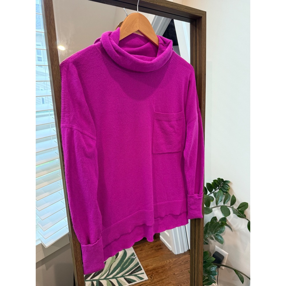 Vineyard Vines Women's Pink Cashmere Blend Wool Pocket Cowl Neck Sweater Size S